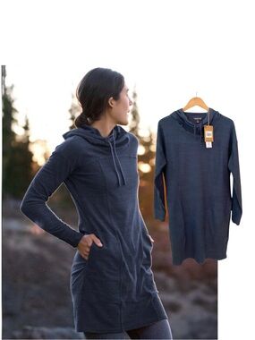 Toad & Co. Hibernation Hoodie Dress Gorpcore Athleisure Travel Cozy  L NWT